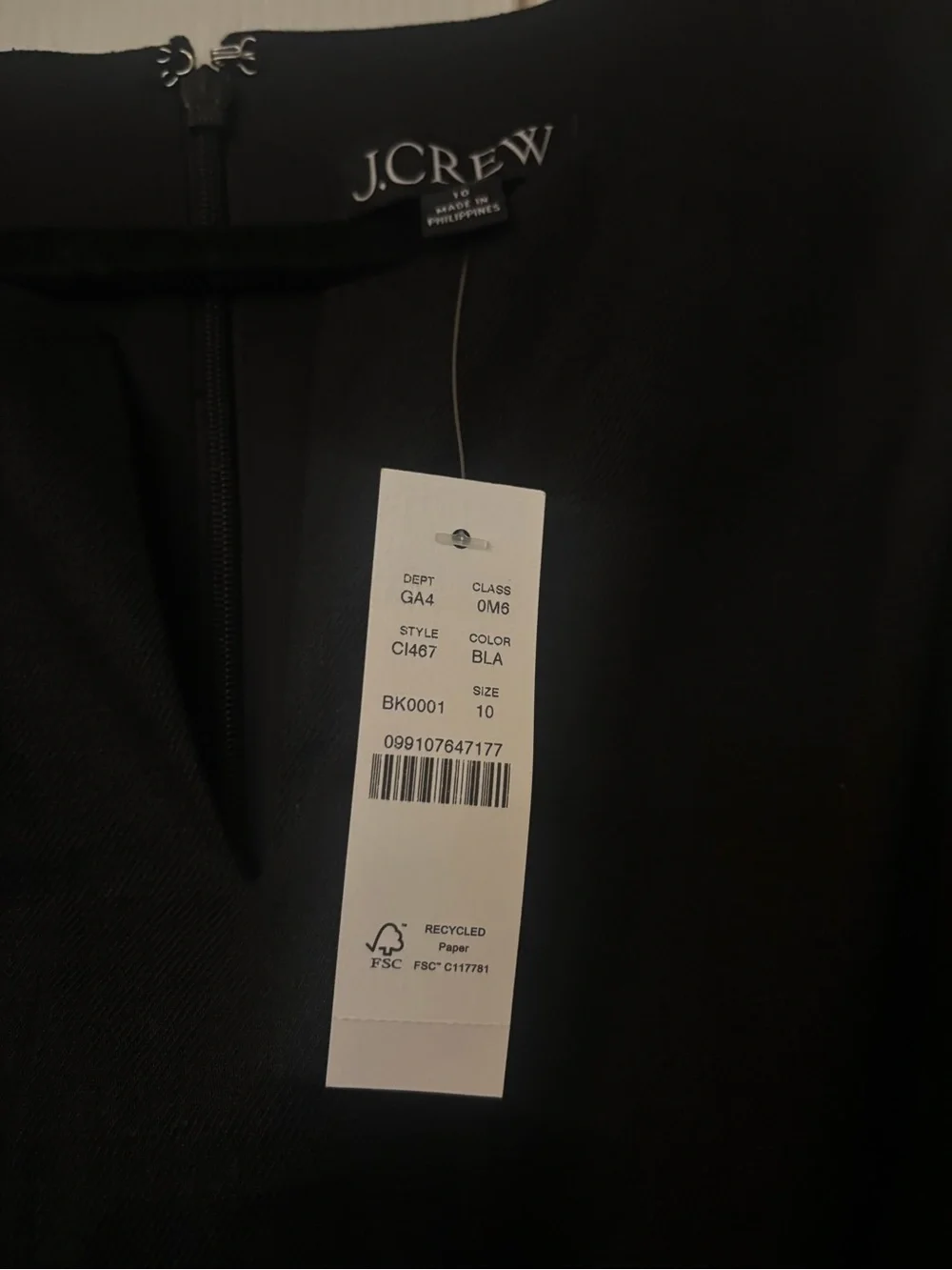 J. Crew Black Sleeveless V-Neck Sheath Dress